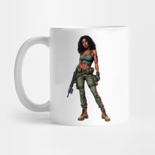 Black Female Soldier Mug